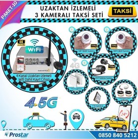 Resim Taksi Kamera Seti 10 Uzaktan İzlemeli 3 Kameralı Wifi 4g 1 Tb Ha 