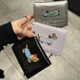 Resim Çok fonksiyonlu şık sıfır cüzdan, çok kart yuvası, tek renkli yeni cüzdan, sevimli öğrenci kimlik çantası 