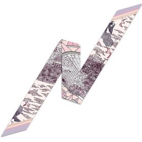 Resim İstanbul Desenli İpek Fular Pembe 