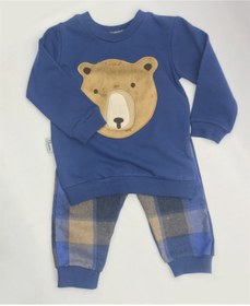 Resim Ayı Nakışlı Bebek Takım Sweat Eşofman Pijama 2’li Takım 3509 