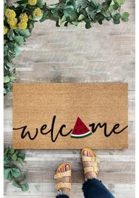 Resim Kırmızı Karpuz Temalı İç Ve Dış Kapı Önü Paspası, Dijital Baskı 