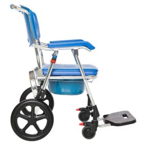 Resim Römer R402 Mavi Tekerlekli Banyo Tuvalet Sandalyesi 