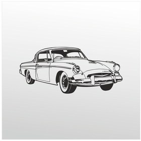 Resim Folyo Sticker Klasik Araba Adkpquy699 50cm Uzunluk Siyah 