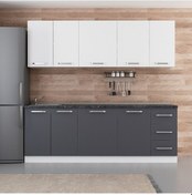 Resim Minar 230 Cm Mutfak Dolabı Beyaz Antrasit 230-A1 Beyaz 