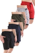 Resim Ghassy Co Erkek 5'li Paket Running Hızlı Kuruma Micropoly Antrenman Fitness Kısa Taytlı Spor Şort 