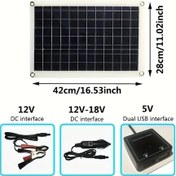 Resim Sunshine011 20w Güneş Paneli 420x280mm Mobil Cihaz Şarj Dc Ve Usb Portlu Yüksek Verimlilik 