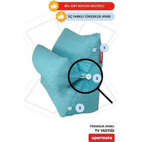 Resim Xpermate Sırt, Bel, Boyun Destekli TV Okuma Yastığı Ameliyat Sonrası Mavi 