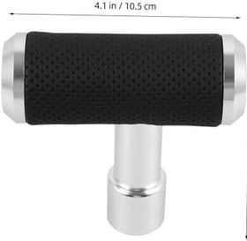 Resim PLAFOPE Şık Şanzıman Vites Topuzu Manuel Arabalar İçin Metal Araba Vites Topuzu Deri Gümüş 