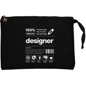 Resim Designer Siyah Clutch Astarlı Cüzdan / El Çantası - Siyah 