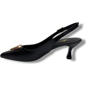 Resim Gedik Pasha 26752-26 Cilt Gold Tokalı Kısa Topuk Kadın Stiletto 6cm Siyah 