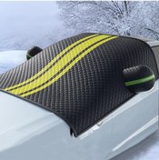 Resim Araba Ön Cam Kar Ve Antifriz Kalınlaşmış Araba Örtüsü, Boyut: Siyah Sarı Sedan 