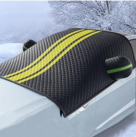 Resim Araba Ön Cam Kar Ve Antifriz Kalınlaşmış Araba Örtüsü, Boyut: Siyah Sarı Sedan 