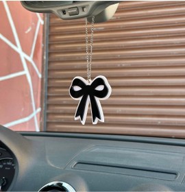 Resim 3dbaydesign Kurdele Dikiz Ayna Süsü (Beyaz Siyah) 