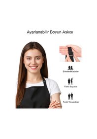 Resim Ayar Askılı Cepli Mutfak Önlüğü Uzun Bağlama Kemerli 2 Ad 