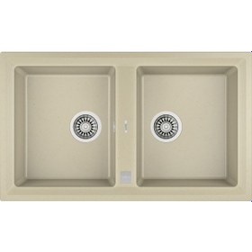 Resim Teka Stone 90 B-Tg Çift Hazneli Tegranite Eviye - Topasbeige - 115260011 