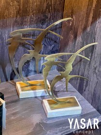 Resim Freedom Dekoratif Kırlagıç Kuşu Obje Set Traverten Mermer 