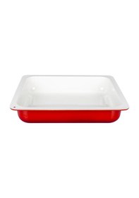 Resim Lava Döküm GN 2/3 Gastronorm Küvet İç Renk Krem 35 x 32 CM Kırmızı 