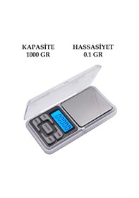 Resim Dijital Hassas Elektronik Taşınabilir Cep Terazi Tartı 1000gr 0.1 