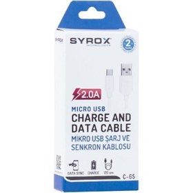 Resim Syrox Mikro Usb Şarj Kablosu 