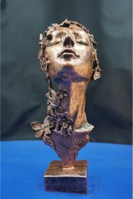 Resim Dekoratif Çiçekli Kadın Heykel Biblo Ev Dekor & Hediyelik Aksesuar 32 Cm 