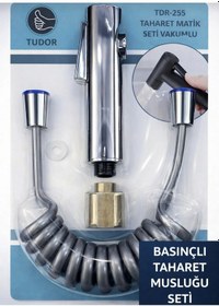 Resim Tudor Lüks Krom Renkli Vakumlu Paket Basınçlı Taharet Matik Seti Krom 