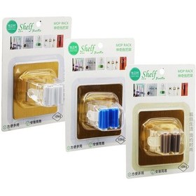 Resim Kartelalı - Lüx Mop Sap Tutucu Plastik - Silikon Askı Gold Yapışkanlı 4767 Çok Renkli 