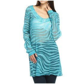 Resim Bulalgiy Kadın Turkuaz Ipek Plaj Tunik - Bga005952 