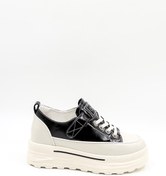 Resim Guja İthal Dolgu Taban Sneakers Kadın Spor Ayakkabı GJ363 Siyah 