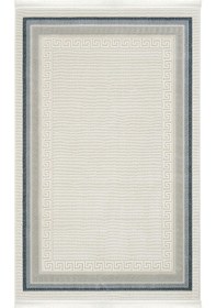 Resim Pella 6811 Krem Halı Yolluk Dokuma Makine Halısı Yatak Odası Halısı Klasik Çerçeveli Salon Halısı 