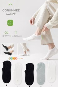 Resim Color Socks 5 Çift Spor Ayakkabı Görünmez Çorap Seti (ayaktan Çıkmayan) 