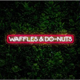 Resim Twins Led Waffles & Do-nuts Yazılı Neon Tabela Pembe Model:model:66793366 Pembe 