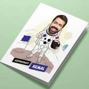 Resim Astronot Erkek Karikatürlü Tebrik Kartı 