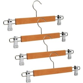 Resim Nyn Ahşap Askı Mandallı Pantolon Etek Askısı Naturel Renk 50 Adet Kahverengi 