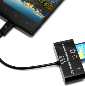 Resim Anunnaki Micro Usb 3 In 1 Sd Tf Kart Okuyucu Otg Veri Aktarıcı 