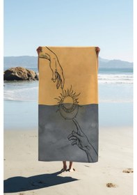 Resim Dijital Baskı Plaj Deniz Havlusu Ay Ve Yıldız Desenli Peştamal Hvl0147 Renkli 