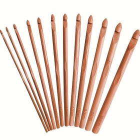 Resim 12 adet Yüksek Kaliteli Karbonize Ahşap Crochet Çubuğu Seti, Kendin Yap Sweaters, Ayakkabılar, Şapkalarda Kullanılabilir - Çoklu Boyutlar 3mm-10mm, Ergonomik Tutuşlu Örgü İğneleri, Düz Yapım Spinning Çubukları, El Sanatları Projeleri, Crochet Aksesuarları 