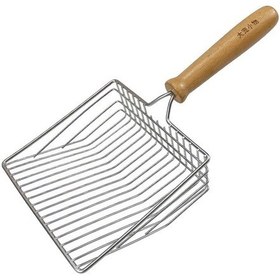 Resim Soulader Kedi Kumu Teleskopik Metal Elekli Kepçe - İnce Delikli Süzgeçli Kedi Kumu Küreği 