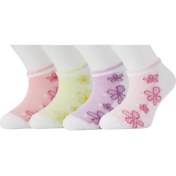 Resim Moyra Socks 4'lü Çiçek Desen Unisex Bebek Patik Çorap 