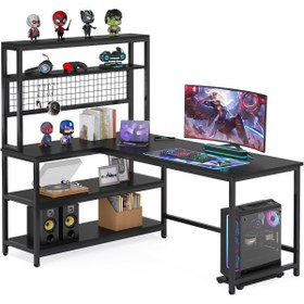 Resim faween 89012 160cm Oyuncu Masası Çalışma Masası Bilgisayar Masası Ders Laptop Siyah 