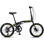 Resim Ümit 2037 FOLDING-2D KATLANIR BİSİKLET 20 JANT 6 VİTES BLACK LİME 