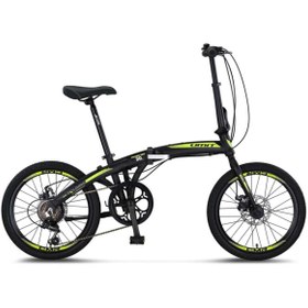 Resim Ümit 2037 FOLDING-2D KATLANIR BİSİKLET 20 JANT 6 VİTES BLACK LİME 