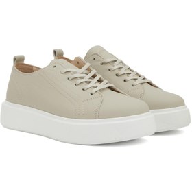 Resim Network Bej Kadın Deri Sneaker 