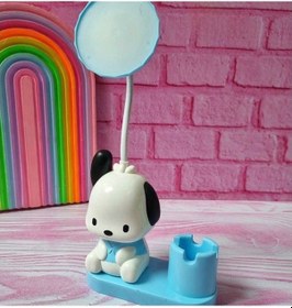 Resim Sevimli Karakterler Kalemlikli Kalemtıraşlı Led Işıklı Çocuk Gece Ve Masa Lambası Mavi 