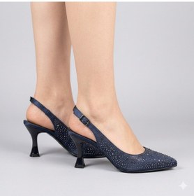 Resim Kindep Özmaçan Damla Taş Detaylı Burnu Kapalı Kadın Topuklu Abiye Ayakkabı Laci 