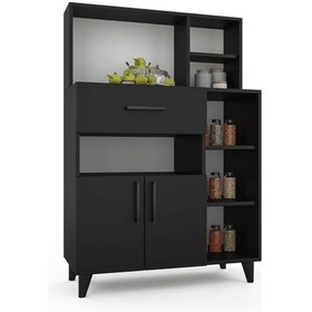 Resim Ağva Mutfak Dolabı - Siyah 