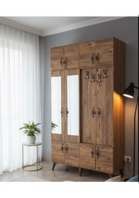 Resim Panora 12 Kapaklı Portmanto Vestiyer Ayakkabılık Dolap Çam - M2 Çam 
