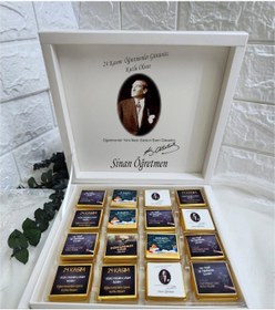 Resim Öğretmenler Günü Hediyesi Kişiye Özel Çikolata Kutusu 48 Adet 