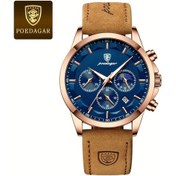 Resim Lumaworld Poedagar Erkek Koleksiyon Rose Golden Blue Kordonlu Klasik Kadranlı Su Geçirmez Kuartz Kol Saati Altın 