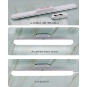 Resim Mediterian Aydınlatmalı dekoratif üçlü yatak başı, plastik materyal, beyaz renk, çok amaçlı kullanım 