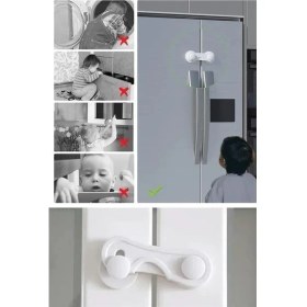 Resim Selfbuysell Bebek Çocuk Güvenliği Çekmece ve Dolap Için Kendiliğinde Yapışkanlı Vidasız Kapak Kilidi 